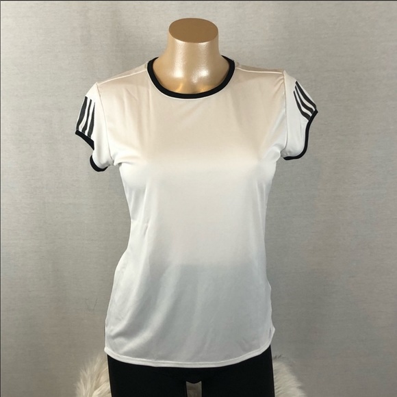 NWT Adidas Short Sleeve Tee With Three Stripes - Picture 2 of 6